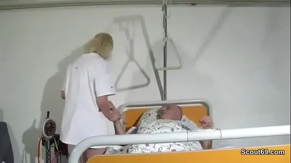 Fresh German Nurse seduce to Fuck by old Guy in Hospital who want to cum last time drive Tube