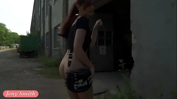 Fresh Cute girl without panties in abandoned factory. Real erotic advanture drive Tube