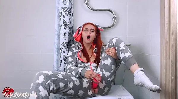 Fresh Cute Redhead Masturbate Pussy Dildo and Orgasm in Kigurumi drive Tube