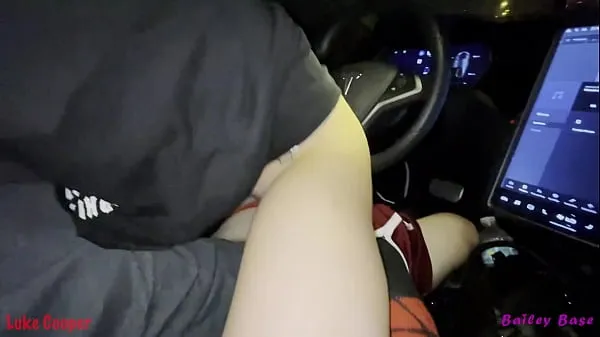Fresh Sexy Teen Girl Rides Big Dick While Tesla Self Drives Crazy Hot drive Tube