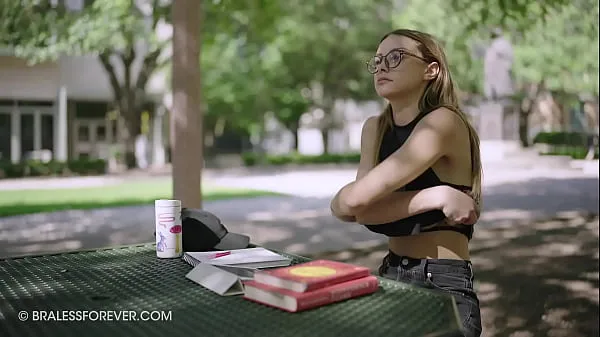 Fresh Big tits showing on a public bench outdoors drive Tube