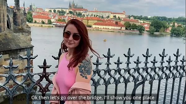 Nuovo Czech Pickup Redhead Turista russo Pompino e sesso in pubblico KleoModeltubo di guida