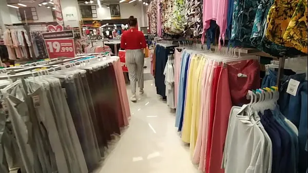 Fresh I chase an unknown woman in the clothing store and show her my cock in the fitting rooms drive Tube