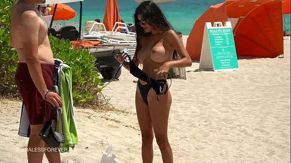 Tuore Huge boob hotwife at the beach ajoputki