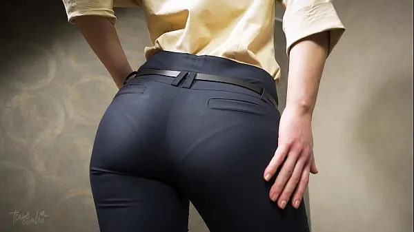 Perfect Ass Asian In Tight Work Trousers Teases Visible Panty Line Tiub pemacu baharu