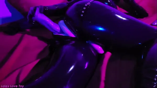 Friss latex chastity dildo gay bisexual meghajtócső