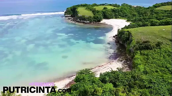 Verse Putri Cinta swims naked at the beach exposing her pussy and boobs drive-tube